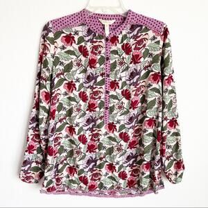 Matilda Jane Dusk or Dawn Lavender Floral Tunic Blouse Medium